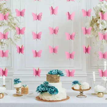 Dekoracja okna Wieczorne Ozdoby Dekoracje Urodzinowe Motyl Papierowa Impreza Ozdoba Kwiat Motyl