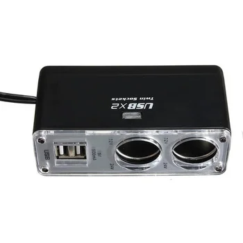 Podwójny Port USB 2-Pasmowy Zapalniczki samochodowej Rozgałęziacz Gniazda Ładowarki