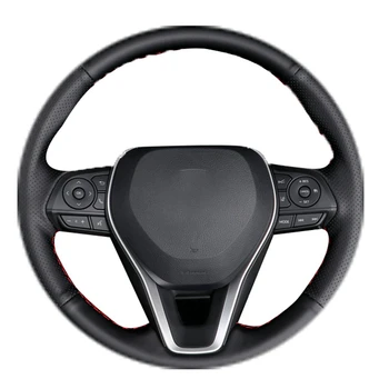 Pokrywa Koła Kierownicy Samochodu Ręcznie Ze Skóry Naturalnej w Kolorze Czarnym Do Toyota RAV4 AX50 Corolla G12 Axio Altis Camry Xv70 Avalon 2019
