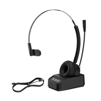 Zestaw Słuchawkowy Bluetooth z Regulowany Pałąk z Ładowania stację Dokującą Przenośny Bezprzewodowy zestaw Słuchawkowy Słuchawki do Telefonu, Laptopa Biuro Podróży